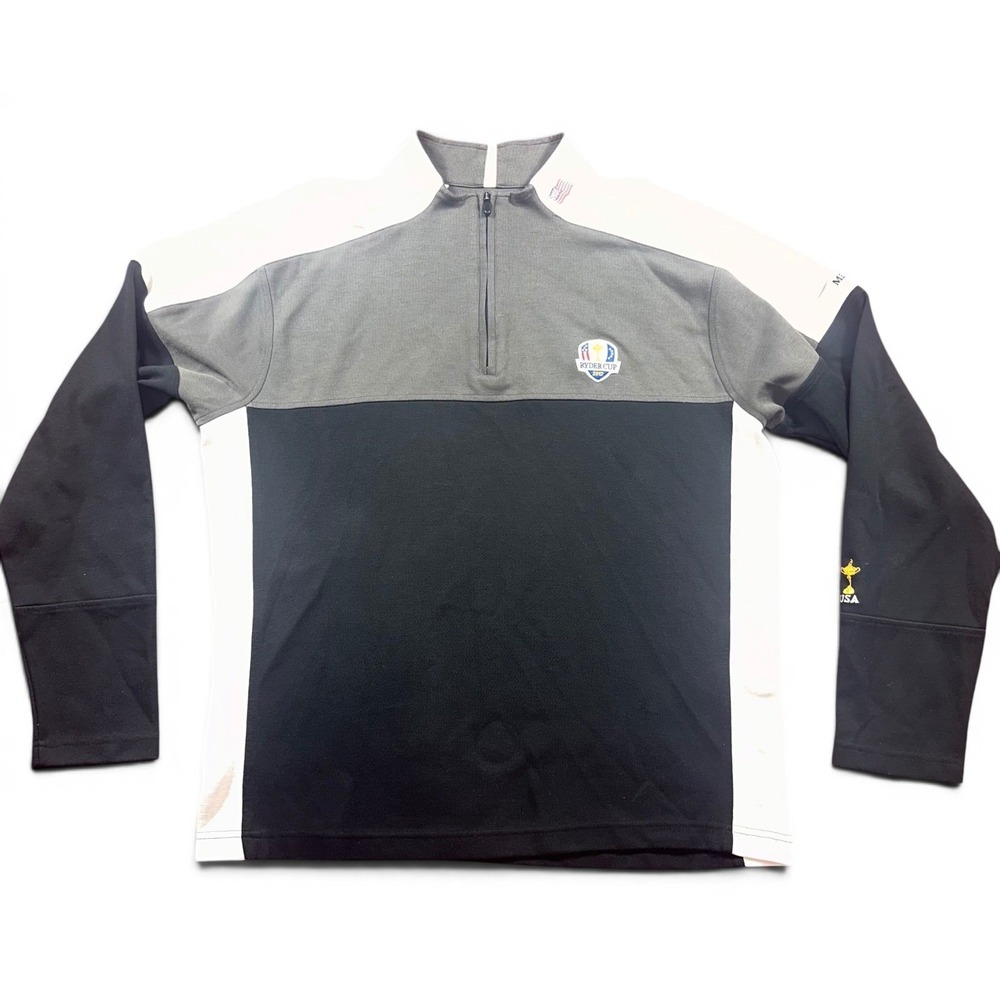 Ahead Pullover Mens Large Black 2012 Ryder Cup Medinah USA 1/4 Zip Golf Sweater